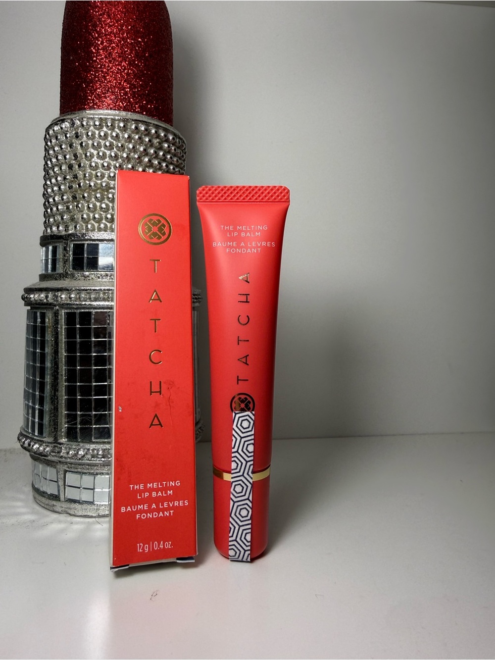 Tatcha The Melting Lip Balm - Coral Orange Tube with Gold Accents